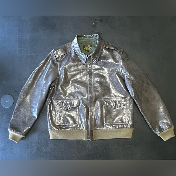 exoctic Other - Olive goat skin Bomber Jacket with Ribbed Accents